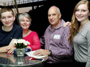 Henk Strydom (centre) with his family